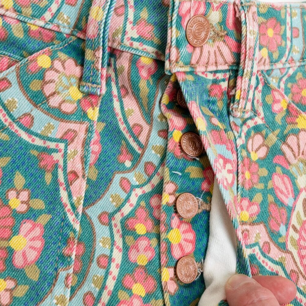 MOTHER The Curbster Floral Shorts Under The Rug Boho Hippie Retro NWT - Picture 11 of 16